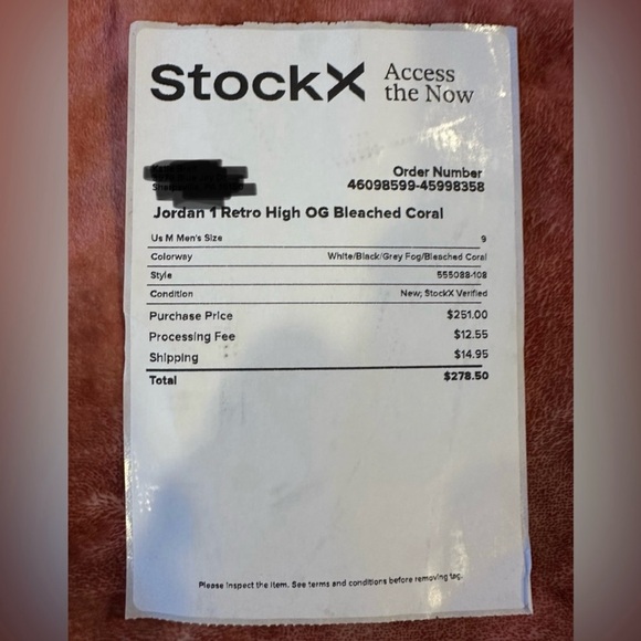 Jordan 1 Retro High OG Bleached Coral tennis shoes.  Men’s size 9 - Picture 7 of 7